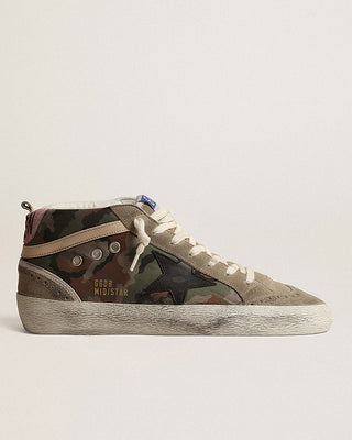 mid star camouflage ripstop with suede toe and leather star - green camouflage/taupe/antique pink