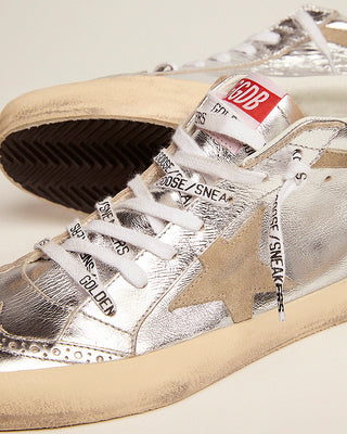 mid star laminated with suede star - silver/taupe