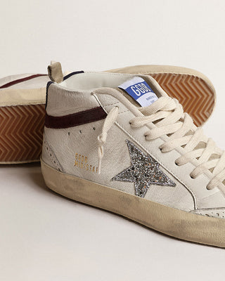 mid star nappa with glitter star and suede wave - white/silver/wine/medieval blue