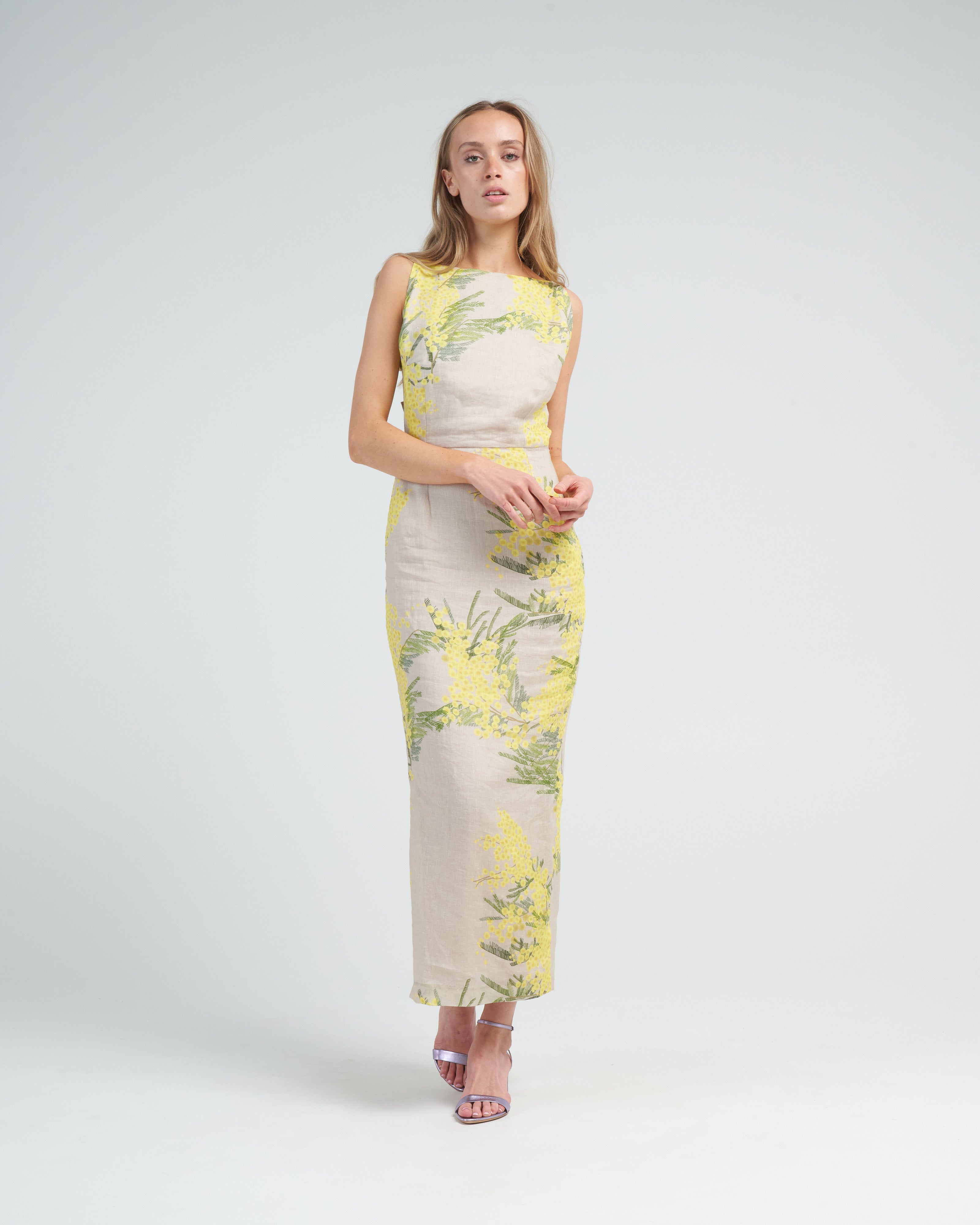 Bernadette Midi Dress Kimberly Mimosa Beige