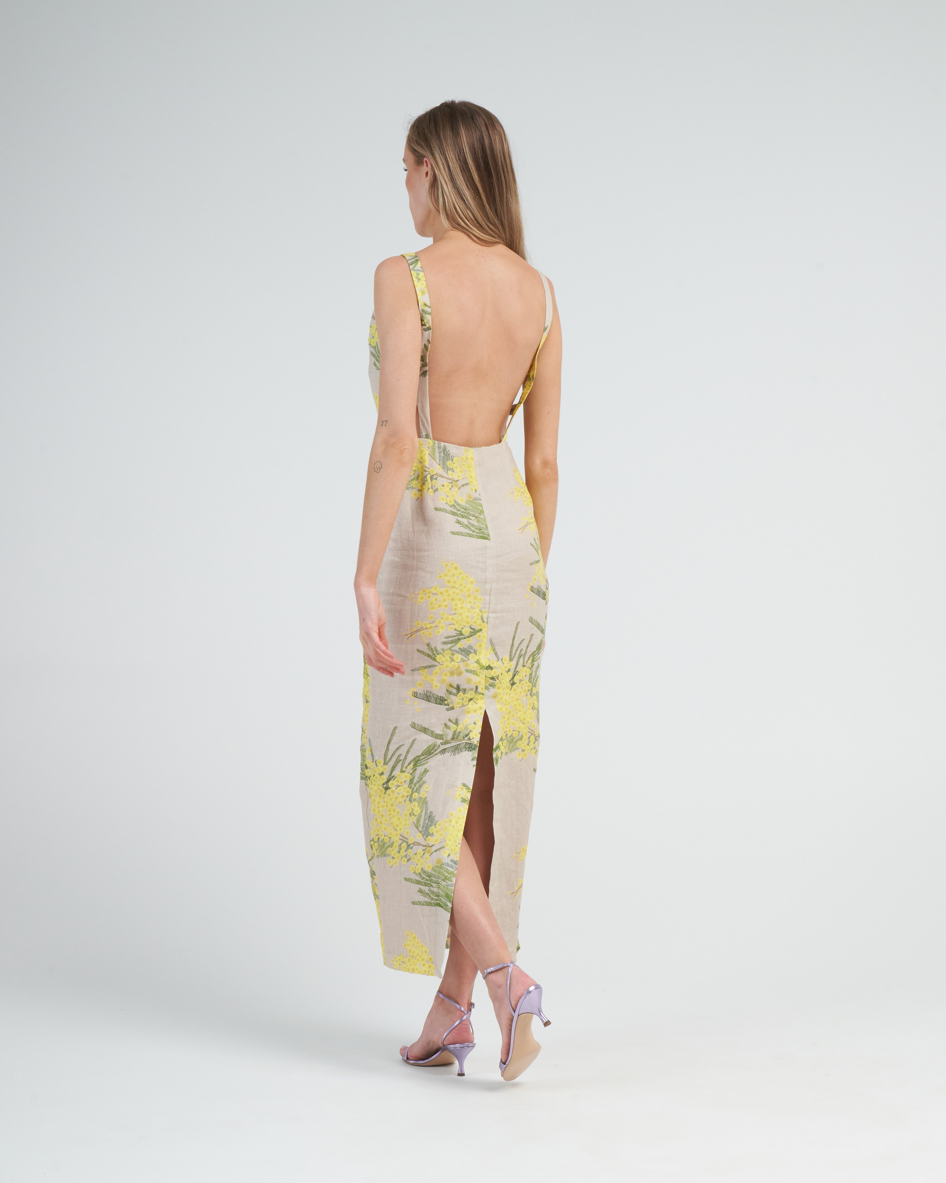 Bernadette Midi Dress Kimberly Mimosa Beige Bernadette Midi Dress Kimberly Mimosa Beige