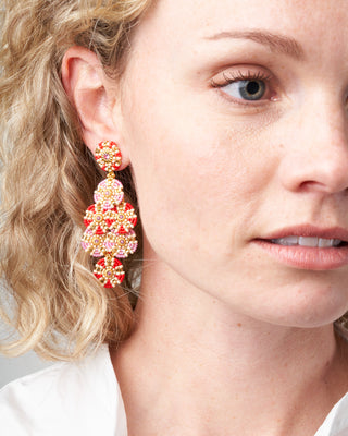 2.8 inch earrings - pink/red