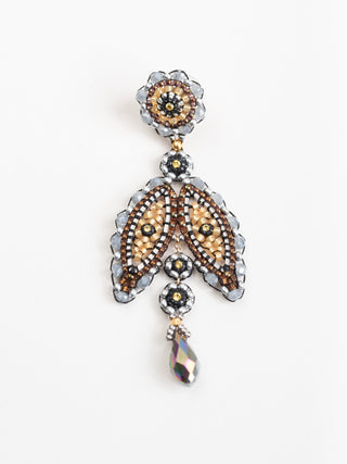 labradorite & silver miyuki bead earrings