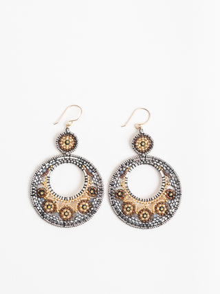 round labradorite & miyuki bead earrings