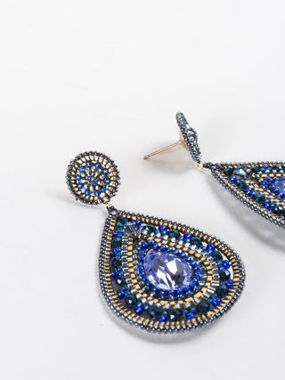 sapphire flower earrings