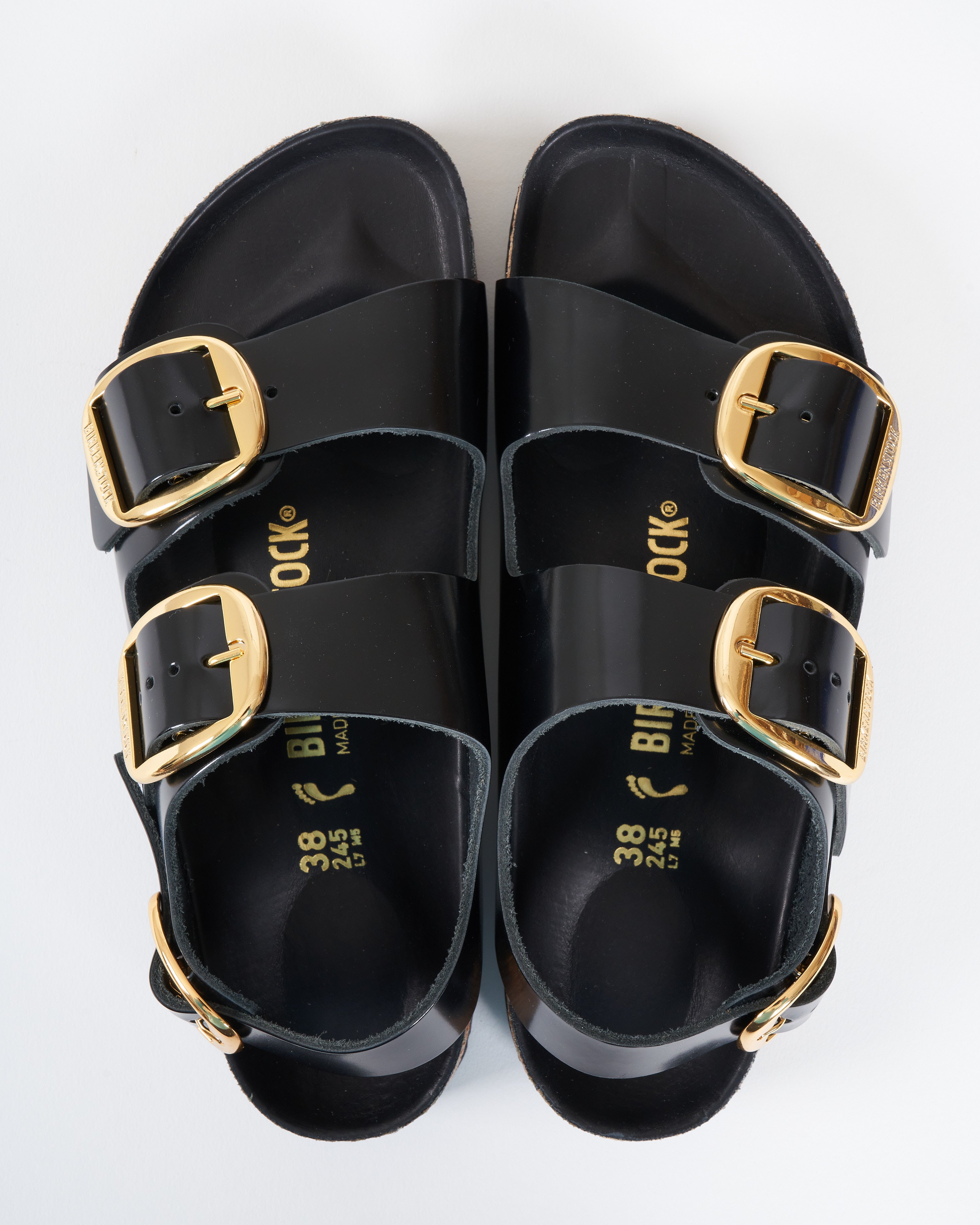 Birkenstock Milano Black Birks With Back Strap Milano Birko-Flor