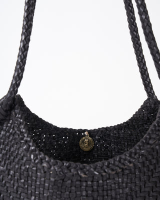 minga tote - black leather