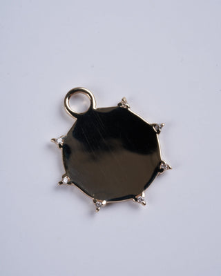 mini soleil medallion charm with diamonds in 10ky single - gold