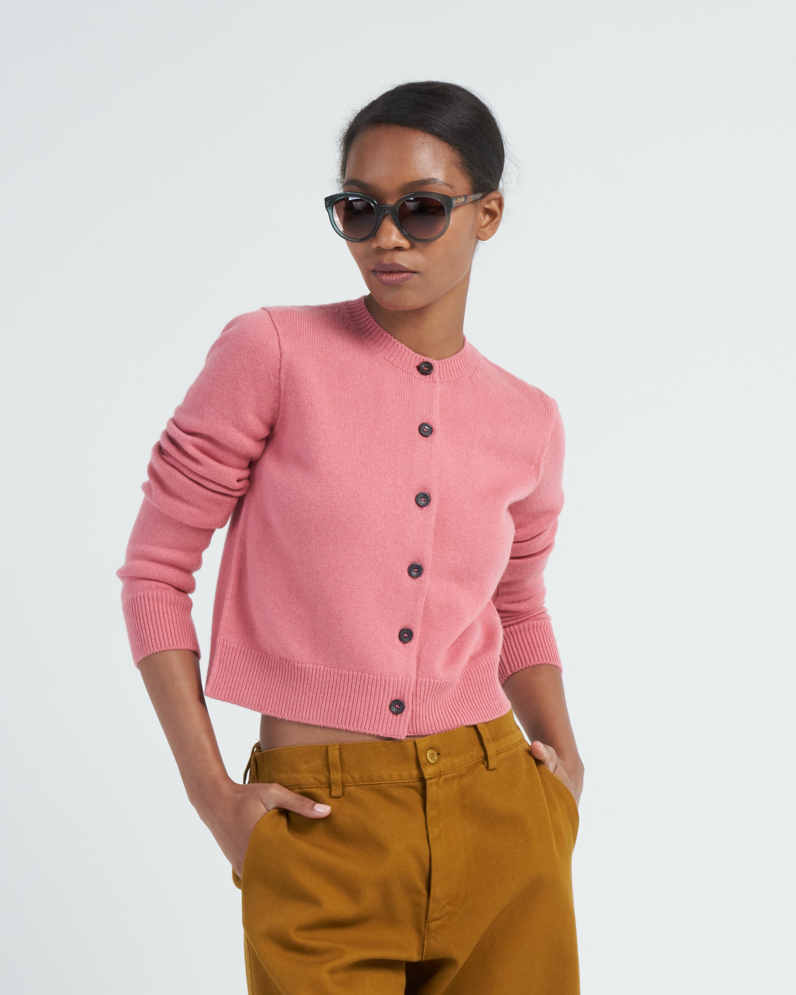 Lamberto Losani Mini Cardigan Sand Rose Lamberto Losani Mini Cardigan Sand Rose