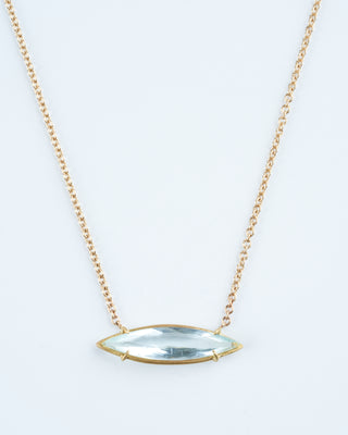 mini gem pendant - aquamarine / gold