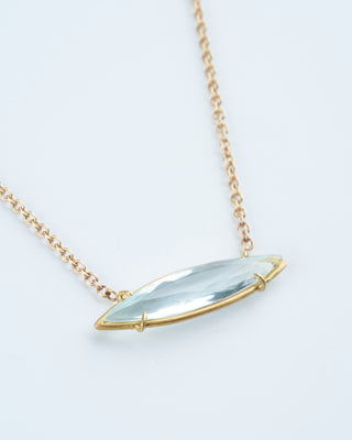 mini gem pendant - aquamarine / gold