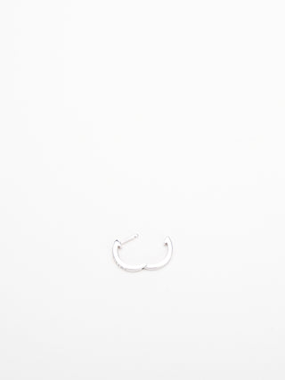 mini white gold hoop single