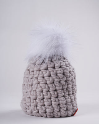 beanie pomster - pewter arctic grey