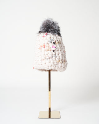 beanie - pink twombly/silver fox
