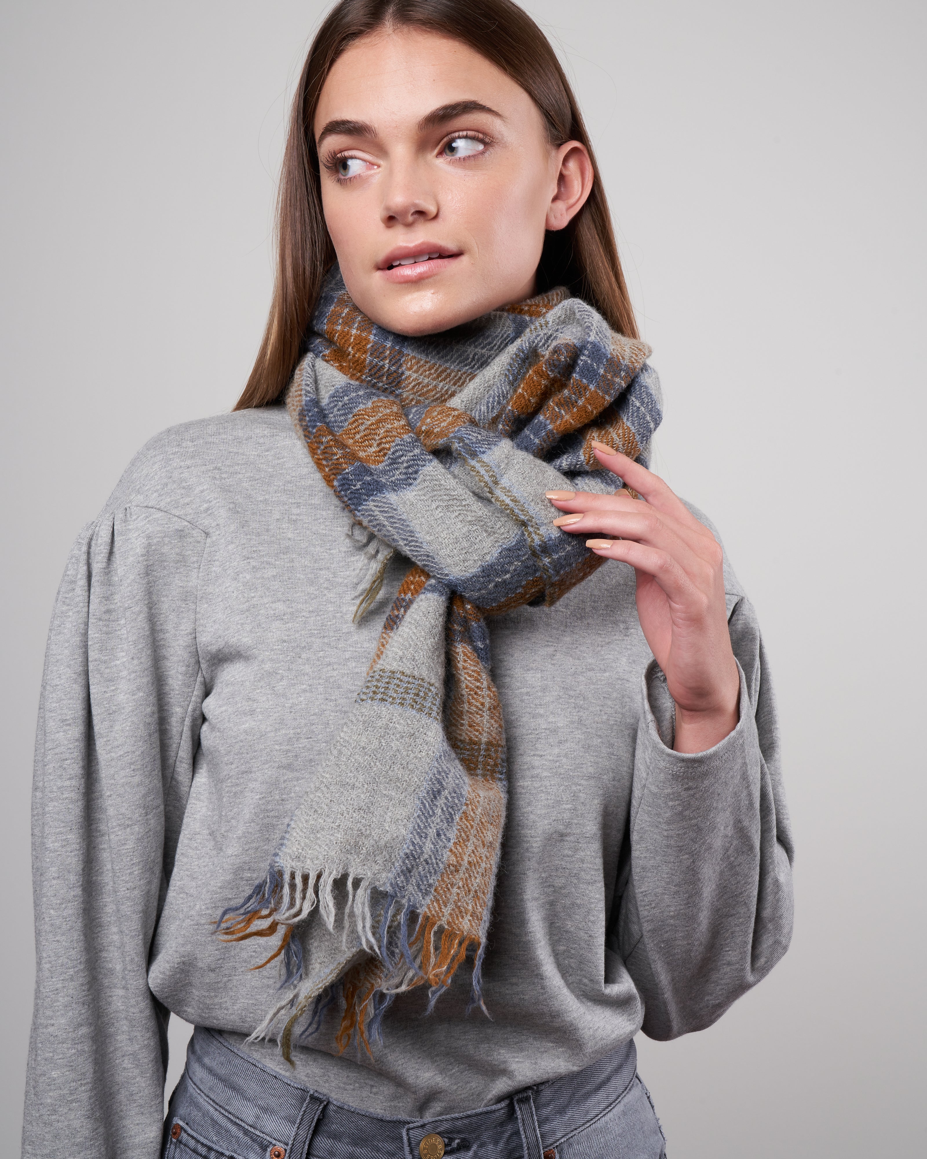wool scarf - dutch blue