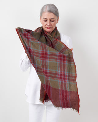 wool cashmere scarf - burgundy