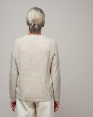 molly long sleeve cropped sweater - heather dove