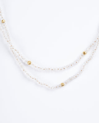 moonstone with 18k gold beads and clasp - white