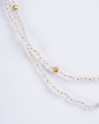 moonstone with 18k gold beads and clasp - white