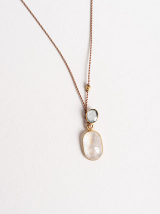 moonstone/blue sapphire necklace