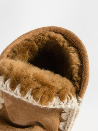 shearling mini eskimo sneaker - brown