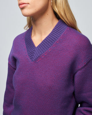 alice v-neck sweater - raspberry