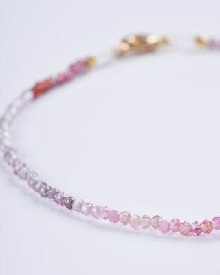 multi pink spinel beaded bracelet
