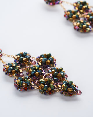 multicolor miyuki bead earrings - green multi