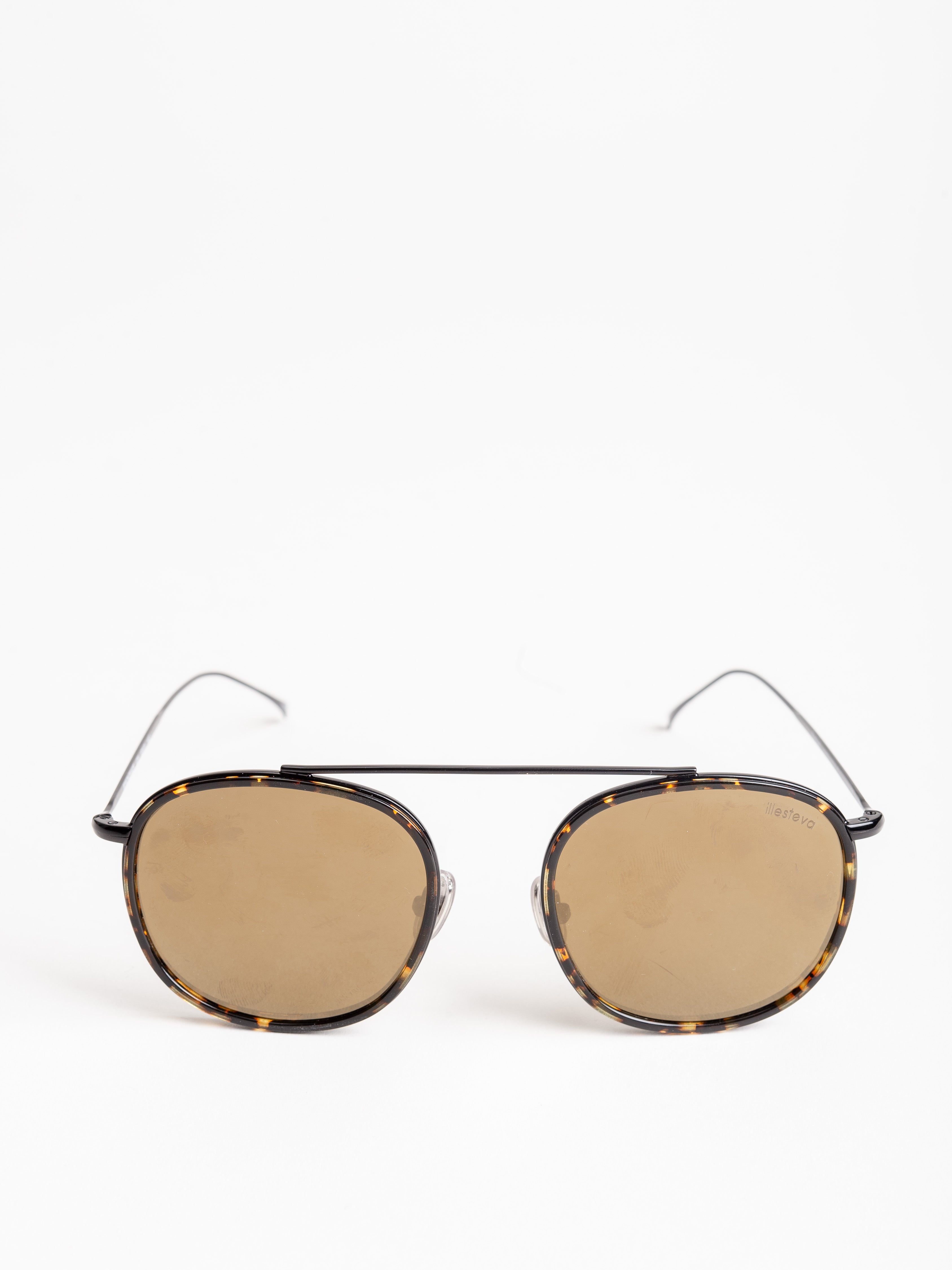 Illesteva Mykonos Flame/Black With Gold Flat Mirror