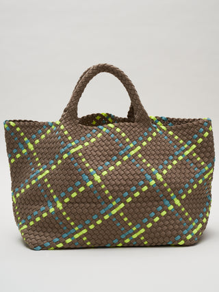 st barths large plaid tote - tangier