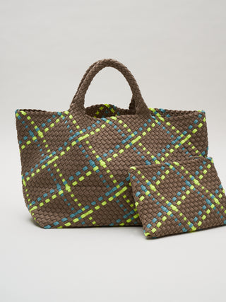 st barths large plaid tote - tangier