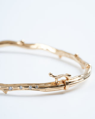 narrow tree of life branch bangle - gold