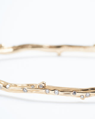 narrow tree of life branch bangle - gold