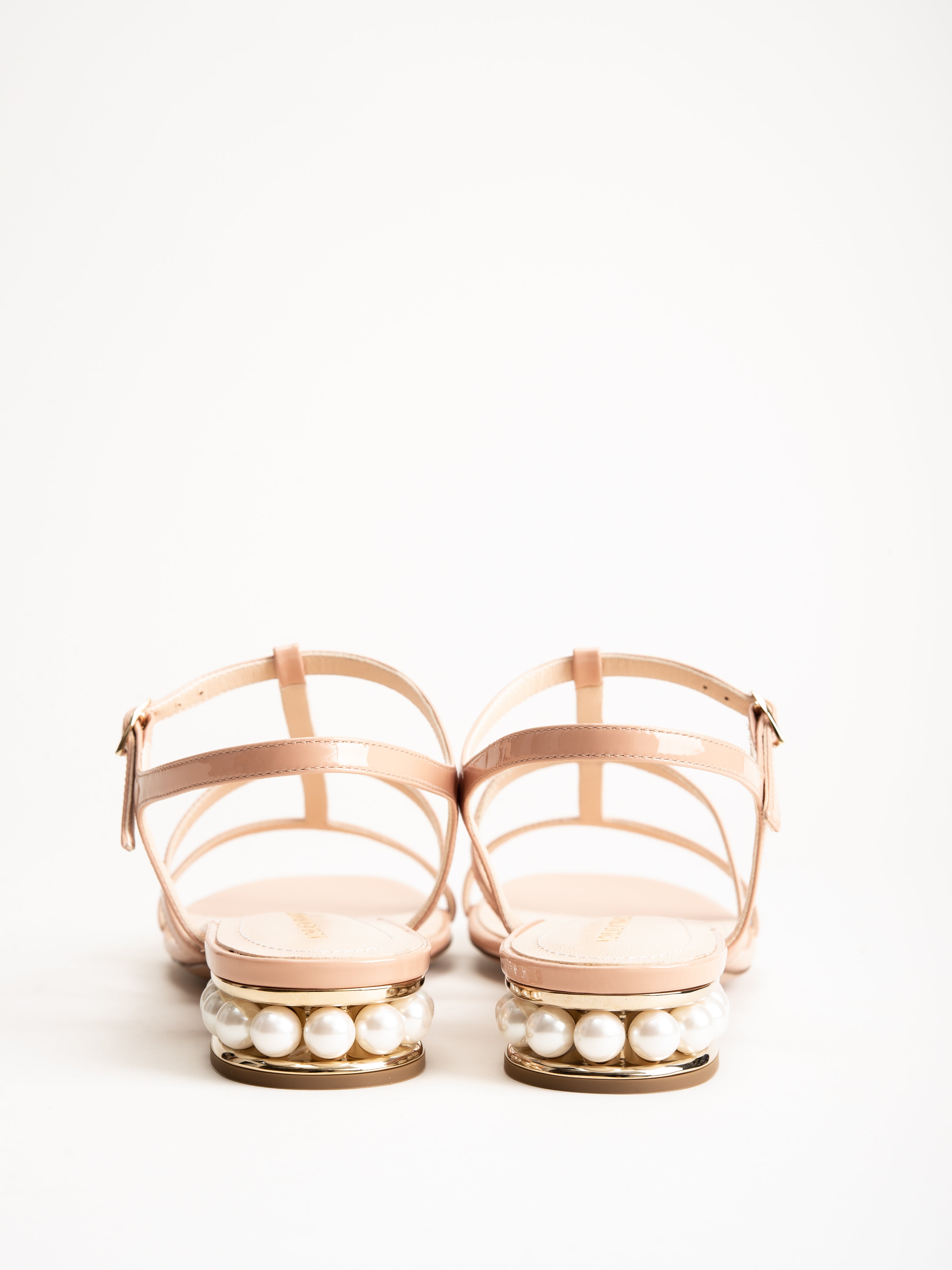 Nicholas Kirkwood Gold Leather Sandals It 38.5 | 8.5
