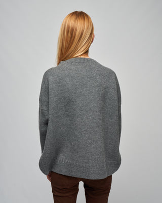 flat knit low gauge sweater - grey