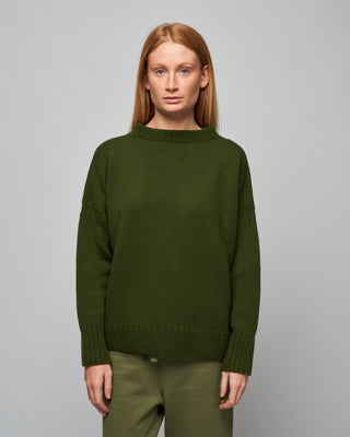 flat knit low gauge sweater - khaki
