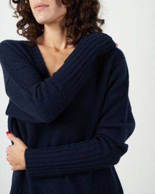 ella v-neck cashmere sweater - navy