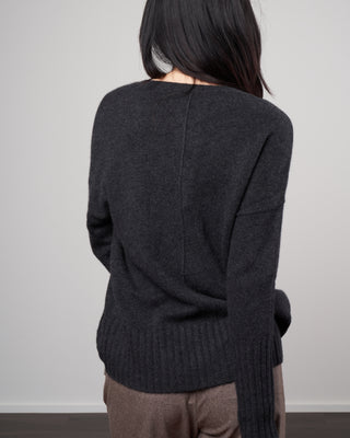 oversized v neck sweater - charcoal