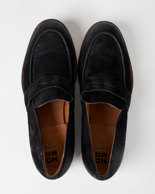 nottingham loafer - nero water suede/natural heel