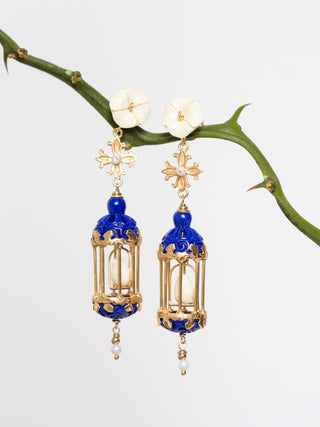 classic mini aviary earrings - lapis