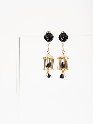 pagoda earrings - black