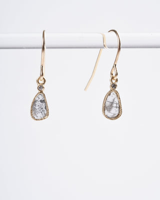 ofk diamond slice earrings - gold