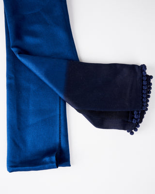 ombre satin cashmere weave stole - midnight