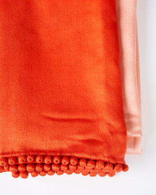 ombre satin cashmere weave stole - orange