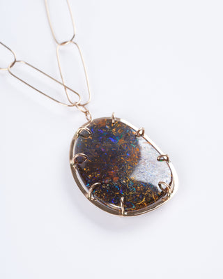 one of a kind boulder opal necklace