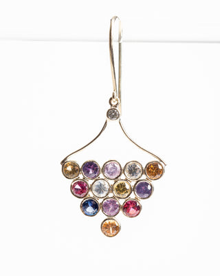 rainbow sapphire drop earrings