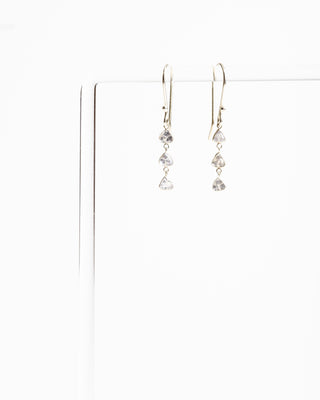 triangle sapphire long earrings