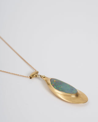 opal 18k holder bead pendant necklace - multi