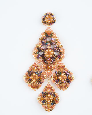 opalite bead chandelier earrings - multi
