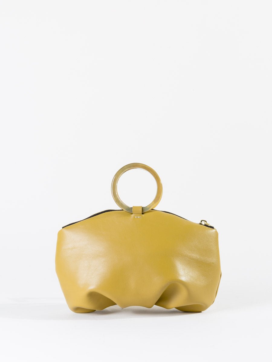 Opelle Horn Ring Pochette in Chartreuse